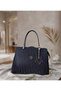 Black Pleated Women's Stylish Hand and Shoulder Bag with Flower Accessories - 3