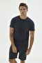 Men's Short Sleeve Shorts Anthracite Pajama Set Relaxed Cut Home Wear Set C5T7N69