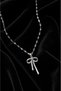 Silver Color Bow Figured Steel Necklace Women's Daily Stylish Jewelry