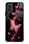 Oppo A38 Pink Galaxy Butterfly Design Glossy Phone Case