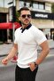 Men's Collar Detailed Patterned Textured Knitwear T-Shirt - 2