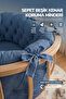 Cotton Fabric Basket Crib Edge Protection Cushion Indigo - 3
