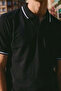 Men's Buttoned Fashion Black Polo Collar T-Shirt - 5