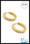 16 mm Surgical Steel Sectioned Bar Anti-Tarnish Hoop Earrings Gold Color Non-Allergenic - 3