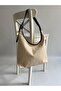 Ema Model Hand and Women's Shoulder Bag Linen Bitter Brown