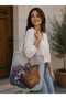 40X40 cm Digital Printed Suede Fabric Women's Shoulder Bag – Multi-Colored Daily and Beach Bag - 6