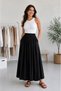 Women's Tencel Fabric Skirt with Elastic Waist and Pocket Detail