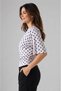 Vintage-Inspired Black and White Polka Dot Patterned Stylish Blouse - 4