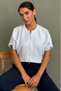 White Double Zipper Short Sleeve Women's Knitwear Cardigan Mg2862 - 4