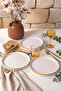 Matte White Gold Mesh Stackable Cake Plate 21 cm 4 Pieces
