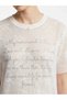 Women's Jacquard Fabric Oversized Tshirt with Stone Detail on the Front - 4