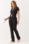 Women's High Waist Stone Detailed Spanish Flare Pants Black - 4