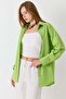 Women's Relaxed Fit Long Sleeve Basic Shirt Green - 3