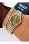 Steel Cord Calendar Model 2 Year Warranty 3 Atm Waterproof Women's Wristwatch + Bracelet Gift