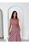 Asymmetrical Striped Linen Fabric Midi Women's Dress - 8