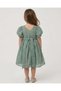 Girls Green Floral Chiffon Dress With Belt - 3