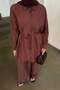 Pocket Detailed Modal Hijab Suit in Bitter Brown - 3