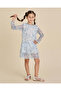 Girls Blue Printed Dress