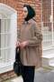 Sleeve Detailed Shirt Oversize Shirt Soft Brown - 2