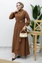Side Tie Buckle Detailed Dress Tsd260203 Tan - 5