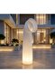 أورا مودرن حجم كبير إضاءة LED أصيص زراعة بتصميم انسيابي من بلاستيك LLDPE بسعة 10 لتر وأبعاد 38 × 45 × 172 سم - 3
