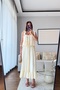 Ecru Ruffle Detailed Strap Dress - 20267 - 4