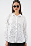 Women's Foil Patterned Shirt 1340 - Plain White - 4