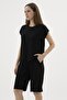 Women's Short Sleeve Black Pajama Set with Shorts C3T9N512 - 2