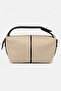 Women's Straw Textured Lock Detailed Hand and Shoulder Bag with Adjustable Strap, Stylish Daily Bag - 2