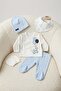 Baby Boy 5-Piece Hospital Release Bodysuit Set 0-3 Months Newborn Elephant Embroidered Hat, Gloves and Booties - 2