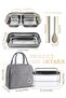 Generic Stainless Steel Lunch Box (1400ml) - Double-Layer, Microwave-Safe, 304 Leakproof, Thermal Insulation - 2