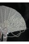 Rose Detailed Pearl Bridal Fan White Fan Wedding Engagement Promise Wedding Dress Accessory Bridal Accessory Lace Fan Photo Shoot Accessory Luxurious Elegant Hand Fan - 2
