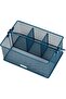 Utensil Holder, Silverware Organizer, Caddy, Cutlery Holder, Kitchen, Metal Mesh, 10"L x 7"W x 4.75"H, Turquoise - 5