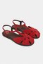 Harpy Red Suede Leather Buckle Detail Flat Sole Women's Sandals - 4