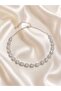Silver Color Zircon Stone Detailed Elegant Necklace 28 Cm+8 cm - 2
