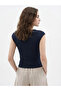 Slim Fit Navy Blue Women's T-Shirt Lf2042146 - 4
