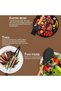 Silicone Kitchen Utensils Set, Professional Cooking Tools with Natural Wood Handles and Holder, Heat Resistant Nonstick Food Grade Spatula Turner Tongs for Daily Use - 5