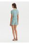 Color-Shift Turquoise Knitwear Shorts - 5