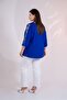 Women's Plus Size V-Neck Blouse with Sleeve Detail - 8