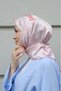 Text Pattern Twill Scarf-Powder - 3