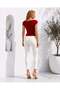 Red Heart Collar Corset Look Turquoise Knitwear Blouse Tr086 - 3