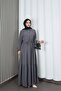 Half Pat Buttoned Waist Tie-Up Ayrobin Dress Gray Hnt85451 - 4