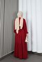 Half Pat Buttoned Waist Tie Ayrobin Dress Claret Red Hnt85451 - 8