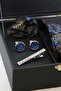 Black Men's Gift Box - Tie with Handkerchief, Cufflinks, Tie Clip Kmk206 - 2
