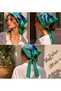 Betty Bands Green Ruched Triangle Hair Bandana Plaid Pattern Tie-On Scarf Belt Bohemian Vintage Women's Hair Accessory - 5