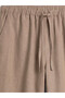 Vizyon New Season Elastic Waist Linen Blend Women's Trousers - 7