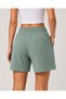 Women's Wrinkled Textured Shorts, Elastic Waist Lace-Up Comfortable Fit Summer Shorts with Pockets - 4