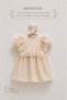Baby Girl Beige Muslin Dress 100% Cotton – Lace Detailed Ruffle Summer Dress - 2