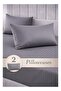 3-Piece Striped Microfiber Flat Bed Sheet Set, Queen/King, 220x240cm, 2 Pillowcases, Grey - 5