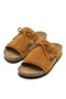 Women's Mc220 Genuine Suede Leather Tasseled Orthopedic Cork Sole Slippers - 6